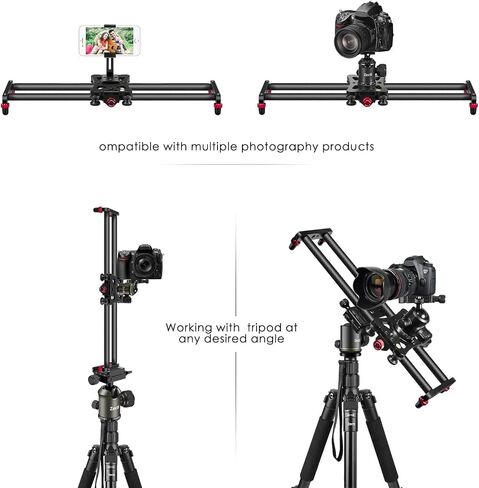 Camera Slider 16" Adjustable Carbon Fiber Camera Dolly Track Slider Video Stabilizer Rail for Camera DSLR Video Movie Photography Camcorder Stabili in Saudi Arabia