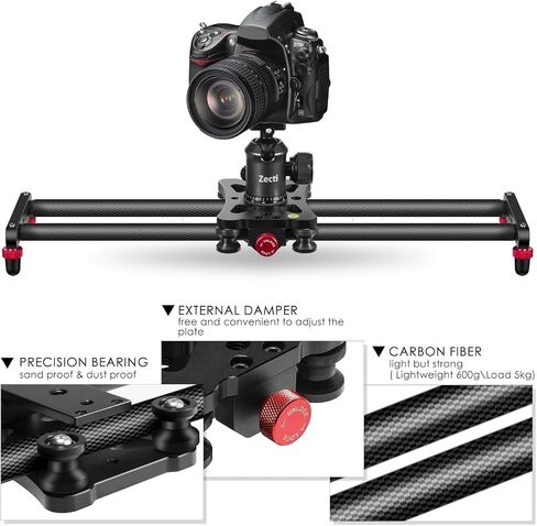 Camera Slider 16" Adjustable Carbon Fiber Camera Dolly Track Slider Video Stabilizer Rail for Camera DSLR Video Movie Photography Camcorder Stabili in Saudi Arabia