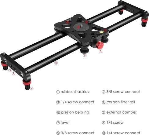 Camera Slider 16" Adjustable Carbon Fiber Camera Dolly Track Slider Video Stabilizer Rail for Camera DSLR Video Movie Photography Camcorder Stabili in Saudi Arabia