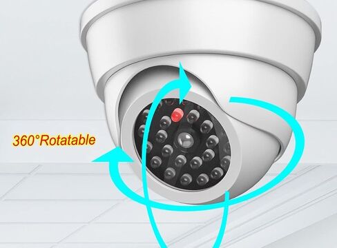 كاميرا JZK 2 وهمية للمراقبة الأمنية CCTV على شكل قبة مع LED وامض تقليد حقيقي لأمن المنزل، أبيض in Saudi Arabia