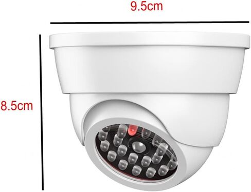 كاميرا JZK 2 وهمية للمراقبة الأمنية CCTV على شكل قبة مع LED وامض تقليد حقيقي لأمن المنزل، أبيض in Saudi Arabia