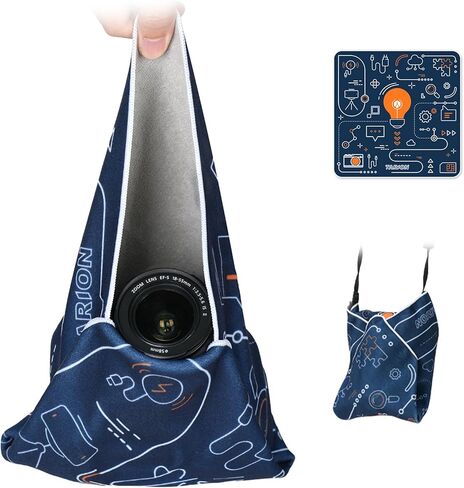 TARION Camera Lens Wrap Protective - Anti-Scratch Camera Wrapping Magic Self-Adhesive Cloth for Photographers Soft Foldable Wrapper for DLSR SLR Lens Camera Accessories 14.6x14.6(37x37cm) Orange in Saudi Arabia