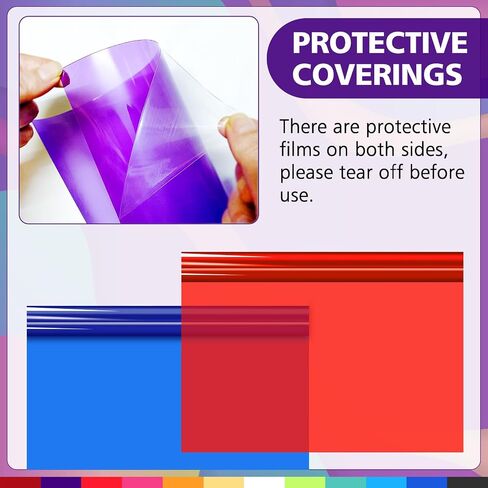 12 Pcs Correction Gel Light Filter 16x20'' Lighting Gels Diffuser 12 Colors Overlays Transparent Plastic Sheets Film for Landscape Led Light, Photography, Video, Photo, Stage in Saudi Arabia