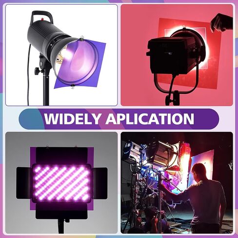 12 Pcs Correction Gel Light Filter 16x20'' Lighting Gels Diffuser 12 Colors Overlays Transparent Plastic Sheets Film for Landscape Led Light, Photography, Video, Photo, Stage in Saudi Arabia
