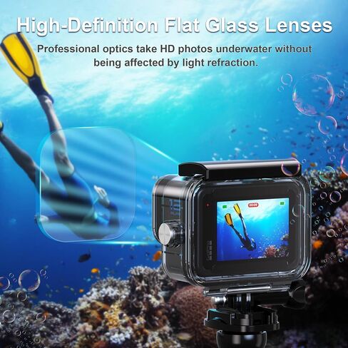 Waterproof Case for GoPro Hero 12 Black/Hero 11 Black/Hero 10 Black/Hero 9 Black, 230FT/70M Underwater Diving Housing Protective Case with Jaws Flex Clamp Mount in Saudi Arabia