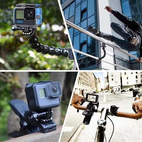 Waterproof Case for GoPro Hero 12 Black/Hero 11 Black/Hero 10 Black/Hero 9 Black, 230FT/70M Underwater Diving Housing Protective Case with Jaws Flex Clamp Mount in Saudi Arabia