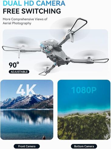 Drones with Camera for Adults 4K- S60 Foldable FPV RC Quadcopter with App Control - Obstacle Avoidance, Waypoint Fly, Altitude Hold, Roll Mode, Headless Mode, 2 Batteries in Saudi Arabia