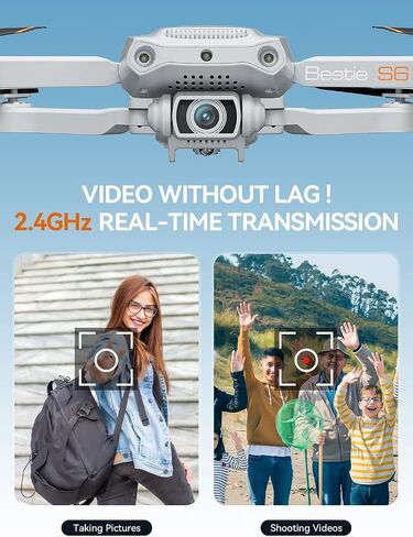 Drones with Camera for Adults 4K- S60 Foldable FPV RC Quadcopter with App Control - Obstacle Avoidance, Waypoint Fly, Altitude Hold, Roll Mode, Headless Mode, 2 Batteries in Saudi Arabia