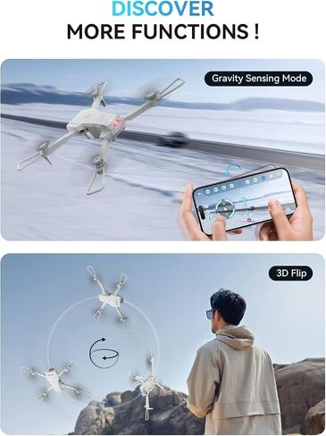 Drones with Camera for Adults 4K- S60 Foldable FPV RC Quadcopter with App Control - Obstacle Avoidance, Waypoint Fly, Altitude Hold, Roll Mode, Headless Mode, 2 Batteries in Saudi Arabia