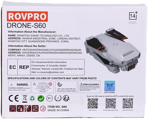 Drones with Camera for Adults 4K- S60 Foldable FPV RC Quadcopter with App Control - Obstacle Avoidance, Waypoint Fly, Altitude Hold, Roll Mode, Headless Mode, 2 Batteries in Saudi Arabia