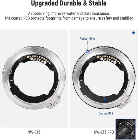 NEEWER FE/E Mount Lens to Z Mount Camera Auto Focus Converter مع تحديث البرامج الثابتة المتوافقة مع Tamron Sony Sigma FE/E Lens Nikon Z Mount Camera، غير متوافق مع عدسات Zeiss Batis، NW-ETZ Pro in Saudi Arabia