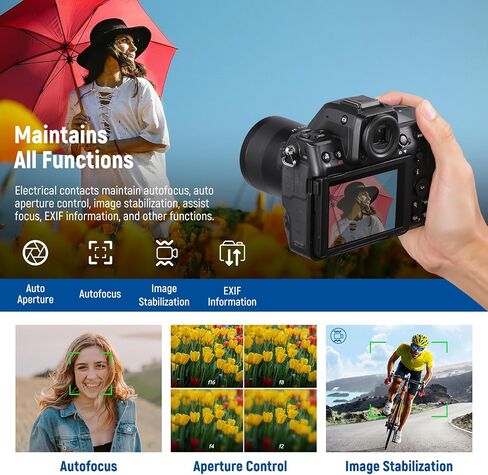 NEEWER FE/E Mount Lens to Z Mount Camera Auto Focus Converter مع تحديث البرامج الثابتة المتوافقة مع Tamron Sony Sigma FE/E Lens Nikon Z Mount Camera، غير متوافق مع عدسات Zeiss Batis، NW-ETZ Pro in Saudi Arabia