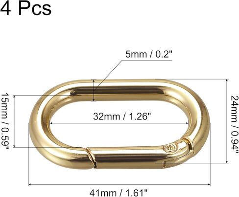 uxcell Spring Oval Ring, Round Spring Snap Clip Trigger Spring Keyring Buckle for Bags Purses Keychain in Kuwait