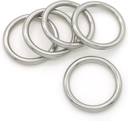 5 قطع من حلقات دائرية من الفولاذ المقاوم للصدأ من هامينلر بسمك 6 مم حلقات معدنية ملحومة شديدة التحمل لتعليق سلة الزهور وإكسسوارات الأجهزة (معرف 50 مم) in Kuwait