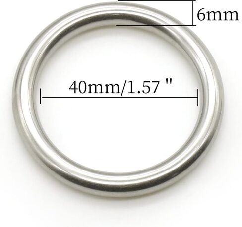 5 قطع من حلقات دائرية من الفولاذ المقاوم للصدأ من هامينلر بسمك 6 مم حلقات معدنية ملحومة شديدة التحمل لتعليق سلة الزهور وإكسسوارات الأجهزة (معرف 50 مم) in Kuwait