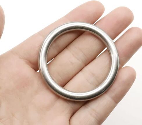 5 قطع من حلقات دائرية من الفولاذ المقاوم للصدأ من هامينلر بسمك 6 مم حلقات معدنية ملحومة شديدة التحمل لتعليق سلة الزهور وإكسسوارات الأجهزة (معرف 50 مم) in Kuwait