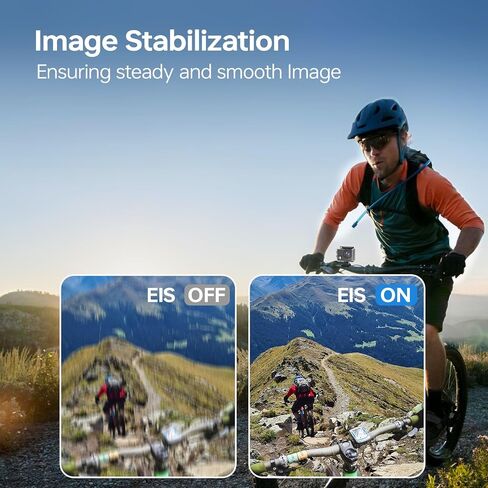 Action Camera 5K 30FPS Waterproof Camera Underwater 131 FT with EIS, Sports Camera 5X Zoom with 64GB SD Card, 2 Battery and Remote Control, Black in Saudi Arabia