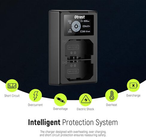 مجموعة بطارية وشاحن بديلة NP-FZ100، بطاريات 2280 مللي أمبير مع شاحن USB مزدوج وكابل شحن، متوافقة مع Sony FX3 FX30 a1 a9 II a9 a7R IV a7S III a7 III a7 IV a7C a6600، عبوتان in Kuwait