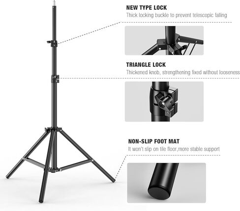 حامل خلفية BEIYANG مقاس 6.5x10FT قابل للتعديل طقم نظام دعم الخلفية مع حقيبة حمل لالتقاط الصور والحفلات وحفلات الزفاف وعرض الإعلانات in Kuwait
