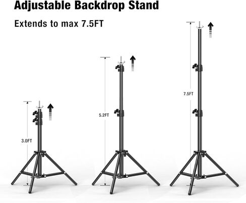 حامل خلفية BEIYANG مقاس 6.5x10FT قابل للتعديل طقم نظام دعم الخلفية مع حقيبة حمل لالتقاط الصور والحفلات وحفلات الزفاف وعرض الإعلانات in Kuwait