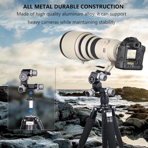 3-Way Geared Tripod Head ARTCISE Professional Geared Tripod Head with Arca Type QR Plate and 360° Panoramic Arca Type QR Plate/3 Axis Pan/Tilt Fluid Head with Large/Fine Quick Switch Dual Mode in Saudi Arabia