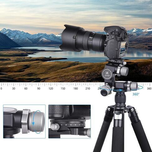 3-Way Geared Tripod Head ARTCISE Professional Geared Tripod Head with Arca Type QR Plate and 360° Panoramic Arca Type QR Plate/3 Axis Pan/Tilt Fluid Head with Large/Fine Quick Switch Dual Mode in Saudi Arabia