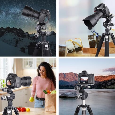 3-Way Geared Tripod Head ARTCISE Professional Geared Tripod Head with Arca Type QR Plate and 360° Panoramic Arca Type QR Plate/3 Axis Pan/Tilt Fluid Head with Large/Fine Quick Switch Dual Mode in Saudi Arabia