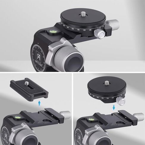 3-Way Geared Tripod Head ARTCISE Professional Geared Tripod Head with Arca Type QR Plate and 360° Panoramic Arca Type QR Plate/3 Axis Pan/Tilt Fluid Head with Large/Fine Quick Switch Dual Mode in Saudi Arabia