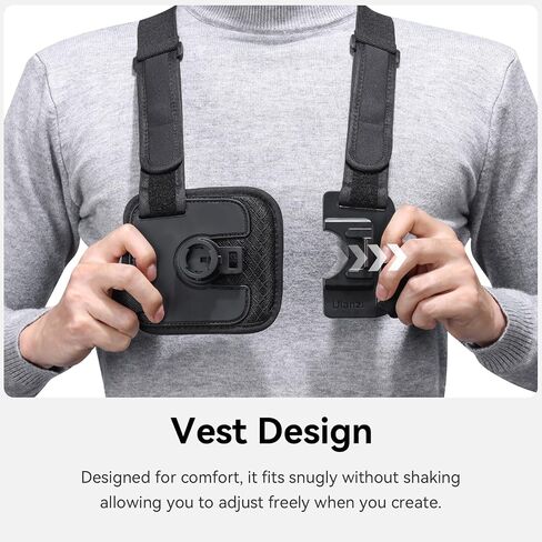 ULANZI CM028 حزام تثبيت على الصدر قابل للتعديل مع تبديل رأسي/أفقي لكاميرات الحركة GoPro DJI Insta360 - حزام تثبيت على الصدر للهاتف POV لهاتف iPhone Samsung Cameras Body Mount in Saudi Arabia