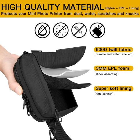 Travel Case Compatible with Canon Ivy 2 Mini Photo Printer/Ivy CLIQ+2 CLIQ 2 CLIQ+ Instant Camera Printer, Storage Bag for KODAK Step/HP Sprocket 2x3 Mobile Photo Mini Printer, Black in Saudi Arabia