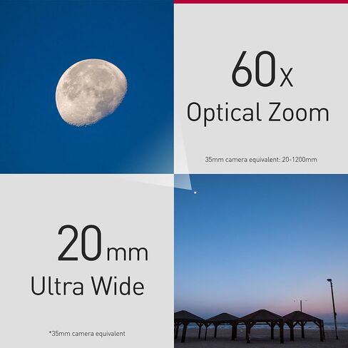 Panasonic LUMIX FZ80D Point and Shoot Digital Camera 4K Photo/Video Recording with Power Optical Image Stabilizer, Vlogging Camera with 60X Optical Zoom & 20-1200mm Wide-Angle Lens - DC-FZ80D | Vlogging with 60X Optical Zoom, 20-1200mm Wide-Angle - DC in Kuwait