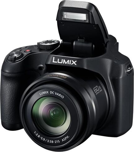 Panasonic LUMIX FZ80D Point and Shoot Digital Camera 4K Photo/Video Recording with Power Optical Image Stabilizer, Vlogging Camera with 60X Optical Zoom & 20-1200mm Wide-Angle Lens - DC-FZ80D | Vlogging with 60X Optical Zoom, 20-1200mm Wide-Angle - DC in Kuwait