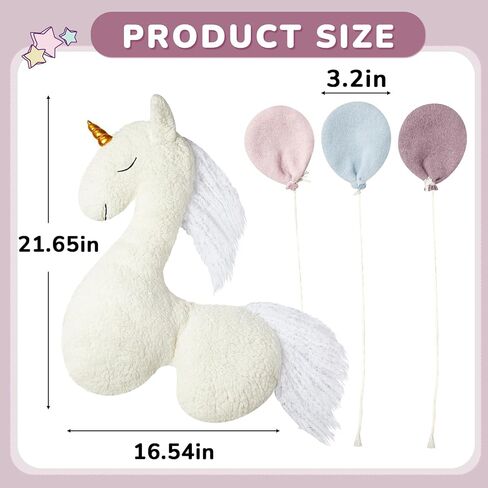 Yousoontic 1 Pcs Newborn Baby Photography Props with 3 Cotton Cloth Balloons Plush Unicorn Horse Pillow Newborn Photo Props for Girl Infant Boy Animal Shaped Posing Props Photoshoot Baby Accessory in Saudi Arabia