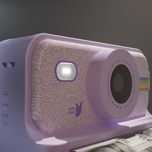 Kids Camera Instant Print, Anti-Blue Light Kid Polaroid Camera, 1080P Video Camera for Kids with 64GB TF Card, 2.4 Inch Screen Rechargeable Polaroid Digital Camera for Kids Age 4-12(Purple) in Saudi Arabia