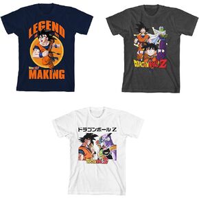 Dragon Ball Z Legend in The Making Youth 3-Pack Crew Neck Short Sleeve T-Shirts Multicolored