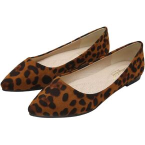 Holibanna Women Leopard Print Ballet Flats Pointed Toe Shoes Fashion Low Heel Casual Shoes for Wedding Party