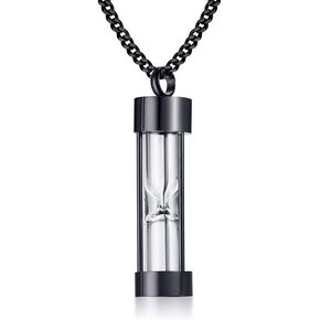 XUANPAI Hourglass Urn Necklace for Ashes Cremation Jewelry for Ashes Stainless Steel Memorial Keepsake Ashes Necklace,Custom Engravable