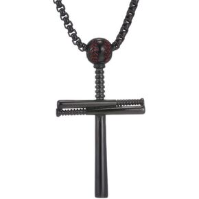 Sisadodo Baseball Bat Cross Necklaces Gifts for Boys Men Adjustable Sport Baseball Chain Necklace Christmas Birthday Gift for Son Boyfriend Grandson