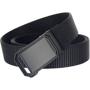 1.34" Wide Men's Nylon Ratchet Belt with Automatic Buckle Outdoor Casual Webbing Golf Belts for Men