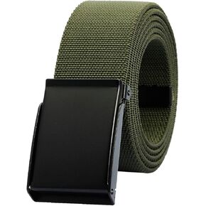moonsix Elastic Web Belts for Men,Solid Color Stretch Military Style Flip-Top Belt