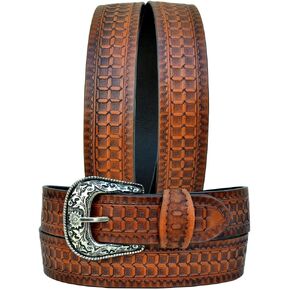 Western Genuine Leather Hand Tooled Casual Jeans Belt For Men and Women 30AB110