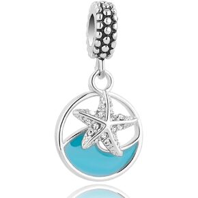 MiiFort Starfish Ocean Wave Charm Compatible with Pandora Bracelets Surfer Lover Gift Women Men Daughter Sports Seashell Auntie Birthday Christmas