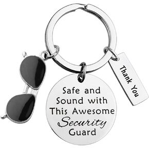 Lywjyb Birdgot Security Guard Gift Security Guard Thank You Gift Sunglasses Charm Gift Safe And Sound Keychain