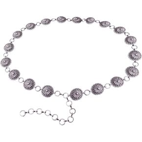 Western Small Metal Oval Concho Chain Belt No. 28