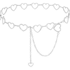 Liutufy Metal Waist Chain Women - Love Hearts Pendant Adjustable Body Link