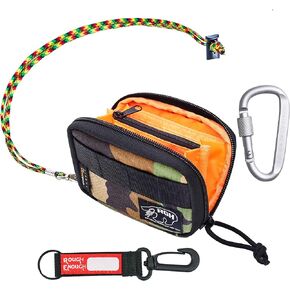 Rough Enough Wallet for Teen Boys Men Zipper Card Holder Wallet with Coin Pouch Neck Lanyard Keychain Camo Cordura