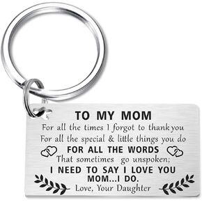 Christmas Gifts for Mom - Mothers Day Gifts Keychain - Thank You Mom Key Chain Keyring
