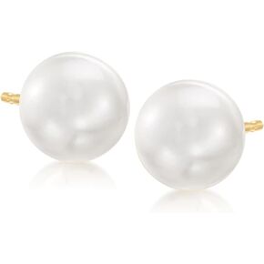Ross-Simons 8-9mm Cultured Pearl Stud Earrings in 14kt Yellow Gold