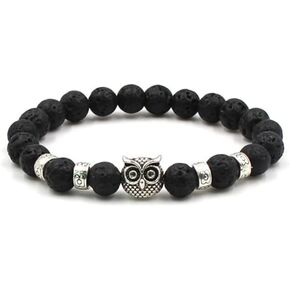 Fuqimanman2020 Natural agate Rock Owl Stretch String Healing Crystal Bracelet Energy Beaded Bracelet Set 8mm Women Girls Gifts