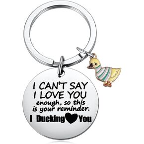I Ducking Love You Cute Duck Keychain Gift Anniversary Valentines Birthday Christmas Gifts Decorations for Boyfriend Husband Him Her Wife Girlfriend in Kuwait